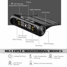 Northix TPMS vezeték nélküli gumiabroncsnyomás-figyelő rendszer, napelem / USB