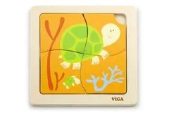 Viga Fa puzzle gyerekeknek 4 darab Teknős teknős
