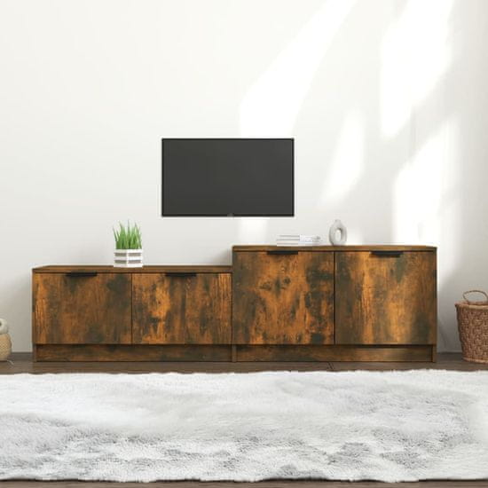 shumee füstös tölgyszínű szerelt fa TV-szekrény 158,5 x 36 x 45 cm