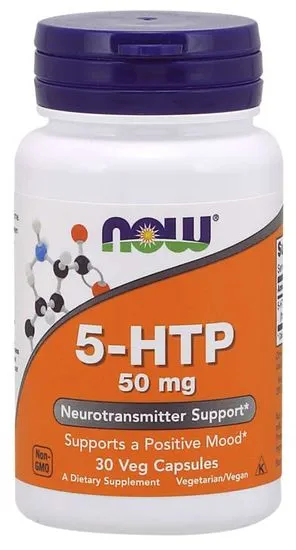 NOW Foods 5-HTP, 50 mg, 30 növényi kapszula