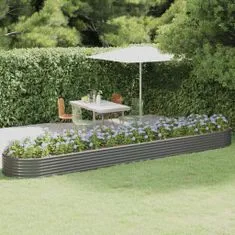 shumee szürke porszórt acél kerti ültetőláda 507 x 100 x 36 cm
