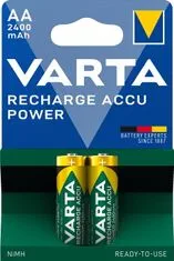 Varta Újratölthető akkumulátorok Recharge Accu Power 2 AA 2400 mAh R2U, 2db, 56756101402