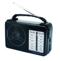 Pronett XJ4633 hordozható analóg rádió KK-606AC, AM/FM/SW fekete