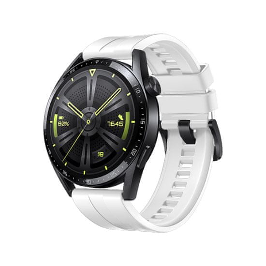 TKG Huawei Watch GT3 (46 mm) okosóra szíj - Strap One fehér szilikon (22 mm)