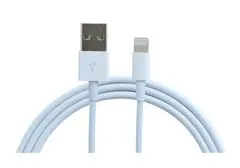 KOMA USB-A / Lightning szinkronizáló- és töltőkábel Apple iPhone / iPad / iPod készülékhez, fehér, hossza 1m