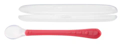Nuby Szilikon kanál hosszú nyéllel és csomagolóval 1 db, 6 m+, piros