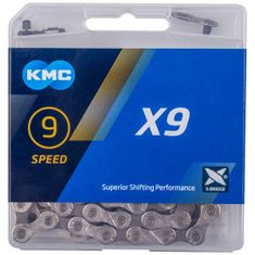 KMC X9 ezüst-szürke lánc 114 láncszem BOX