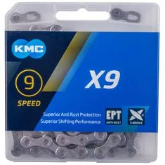 KMC Lánc X9 EPT ezüst 114 láncszem BOX