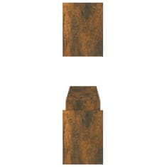 Greatstore 2 db füstös tölgy színű szerelt fa fali polc 100 x 15 x 20 cm