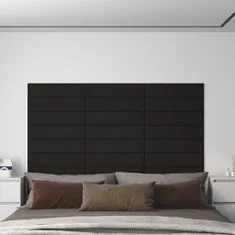 Greatstore 12 db fekete szövet fali panel 60 x 15 cm 1,08 m²