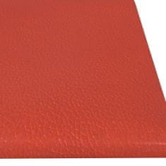 Greatstore 12 db piros műbőr fali panel 60 x 15 cm 1,08 m²