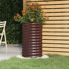 shumee barna porszórt acél kerti ültetőláda 40 x 40 x 68 cm