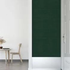 Greatstore 12 db sötétzöld szövet fali panel 30 x 30 cm 1,08 m²
