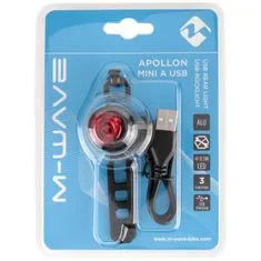 M-Wave Apollon Mini USB hátsó villogó fekete