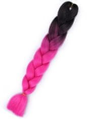 Aga Rainbow Ombre fekete és rózsaszín szintetikus haj