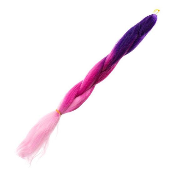 Aga Szintetikus haj, szivárvány ombre lila-sötétrózsaszín-világosrózsaszín