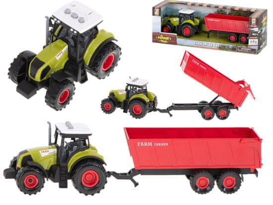 Aga Mezőgazdasági traktor hangokkal és pótkocsival - műanyag