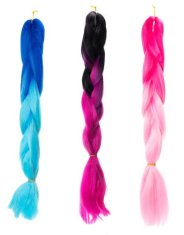 Aga Rainbow Ombre fekete és rózsaszín szintetikus haj