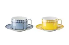 Rosenthal ROSENTHAL SWAROVSKI SIGNUM AZURE + JONQUIL teáscsészék és csészealj készlet 2 személyes