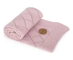CEBA Kötött takaró díszdobozban 90x90 rizs minta rózsaszínű
