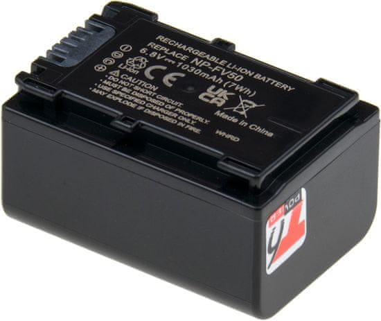 T6 Power akkumulátor SONY DCR-HC40 készülékhez, Li-Ion, 6,8 V, 1030 mAh (7 Wh), szürke