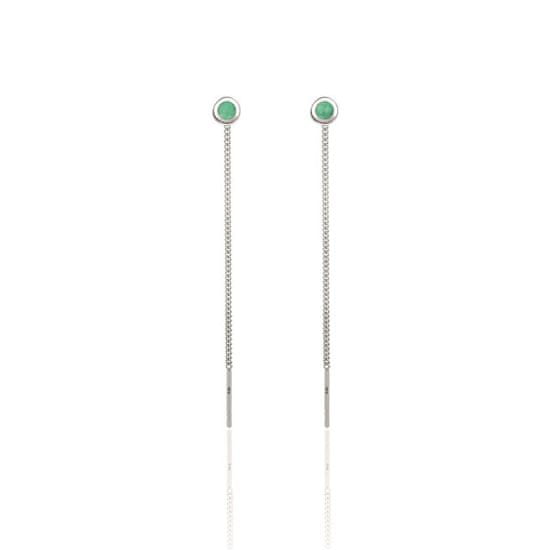 Beneto Exclusive Elegáns ezüst fülbevaló smaragddal SMAAGUV2717