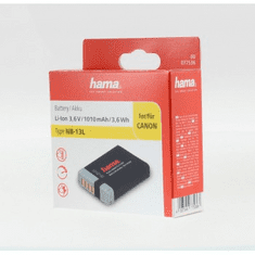 Hama fényképezőgép akkumulátor Canon NB-13L, Li-Ion 3,6 V/1010 mAh