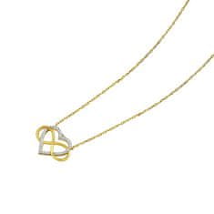 Silvego Ezüst/aranyozott nyaklánc Belisa szív Infinity Brilliance Zirconia PRGPK0068N