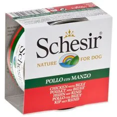 Schesir Dog csirke + marhahús konzerv zselében - 150 g