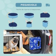 PAWHUT Közepes méretű kutya medence, műanyag / PVC, 120x30 cm, kék