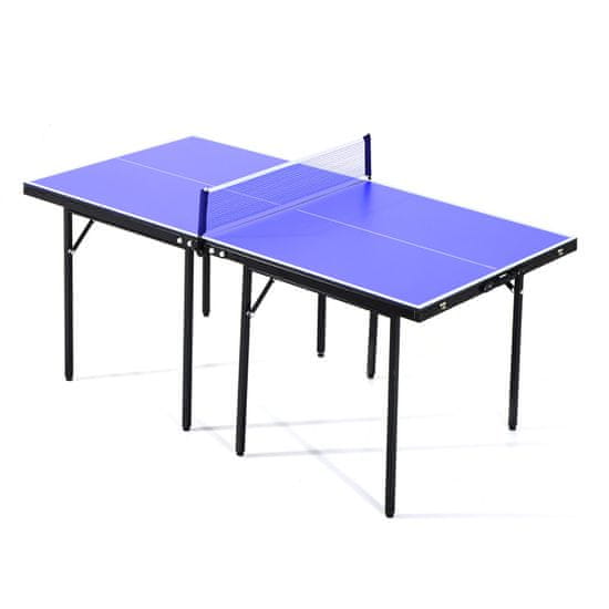 HOMCOM Ping Pong összecsukható asztal MDF fából, 153 x 76,5 x 67 cm, kék és fekete