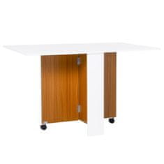 HOMCOM Összecsukható asztal, asztal, fehér, 120x80x73cm