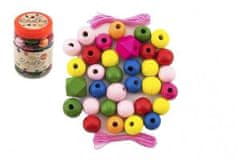 Teddies Fa gyöngyök színes MAXI gumiszalaggal 54 db műanyag dobozban 7x11cm-es dobozban