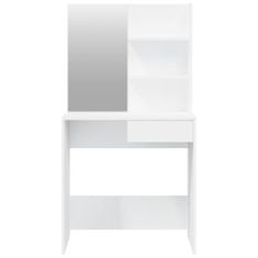 shumee fehér fésülködőasztal tükörrel 74,5 x 40 x 141 cm