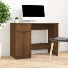Greatstore barna tölgyszínű szerelt fa íróasztal 100 x 50 x 75 cm