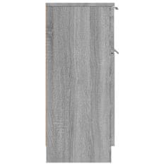 Greatstore 2 db szürke sonoma színű szerelt fa tálalószekrény 30x30x70 cm