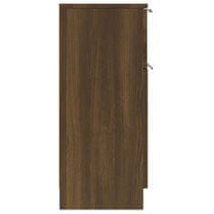 Greatstore 2 db barna tölgy színű szerelt fa tálalószekrény 30x30x70 cm