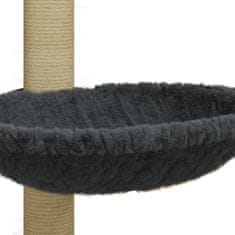 shumee sötétszürke macskabútor szizál kaparófával 74 cm