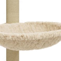 Greatstore krémszínű macskabútor szizál kaparófával 74 cm