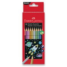 Faber-Castell zsírkréta 10 szín, fémes színű