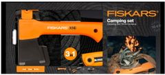 FISKARS Kemping készlet/X5 fejsze + Hardware kés + fűrész.