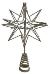 Shishi Csillag a karácsonyfa tetején ezüst 23 cm