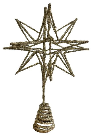 Shishi Csillag a karácsonyfa tetején arany 23 cm