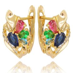 Xuping Jewelry KST2539 női aranyozott rozsdamentes acél fülbevaló színes