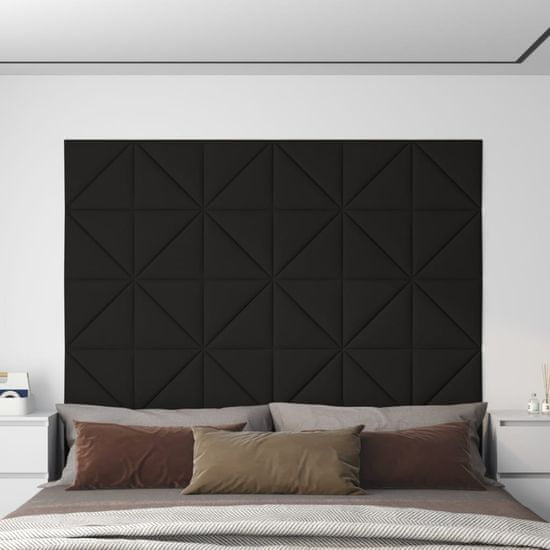 Greatstore 12 db fekete szövet fali panel 30 x 30 cm 1,08 m²