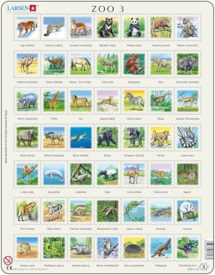 LARSEN Puzzle A világ állatai (ZOO 3) 49 darab