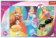 Trefl Disney Hercegnők puzzle: Az édes hercegnők találkozója 100 db