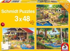 Schmidt Puzzle Kedvenc állataim 3x48 darabos puzzle