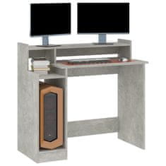 Greatstore betonszürke szerelt fa íróasztal LED-ekkel 97 x 45 x 90 cm