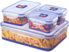 Élelmiszer-tartály LOCK, 4 darabos készlet, 3,9l/ 1l/ 470ml